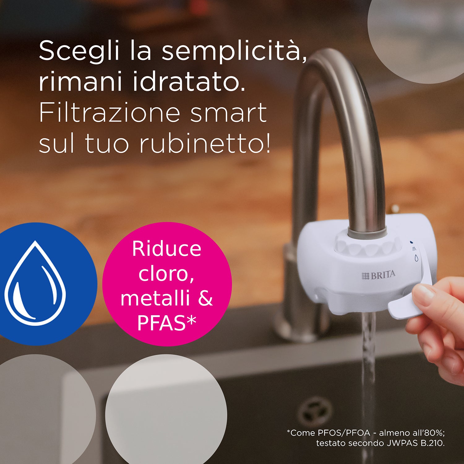 BRITA - Sistema Filtrante Acqua On Tap V con 1x filtro incluso - per acqua priva di batteri al 99,99%